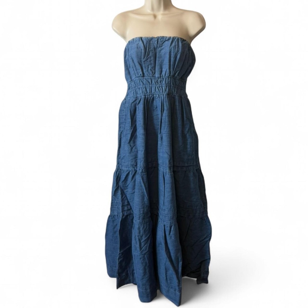 Anthropologie Somerset Strapless Denim‎ Dress, Women's Size M